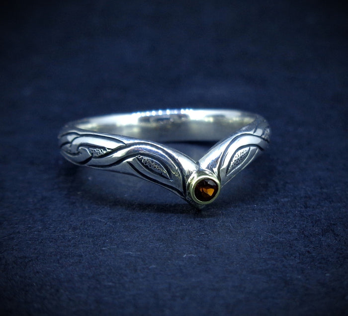 Elie Ruby & 14ct Scottish Gold Sterling Silver Ring