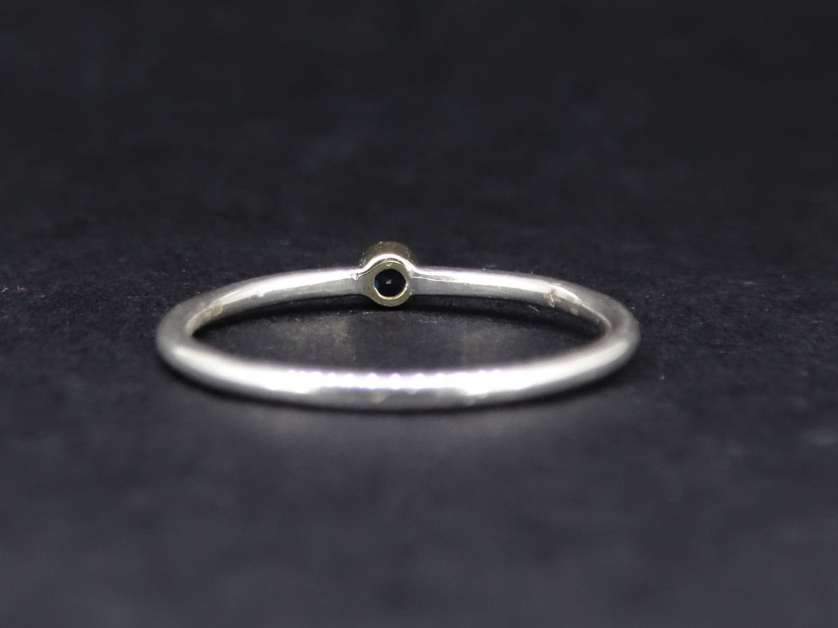 Delicate Scottish Sapphire with Scottish Gold, Sterling Silver Ring
