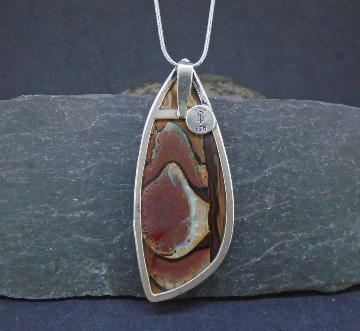 Yowah Natural Opal Sterling Silver Pendant