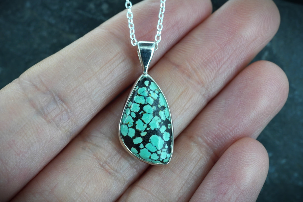 Asian Turquoise Sterling Silver Pendant