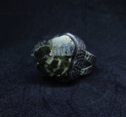 Glittering Iron Pyrite Sterling Silver Statement Ring
