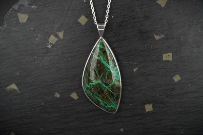 Cornwall Chrysocolla & Cuprite Sterling Silver Pendant