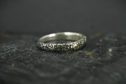 Scottish Sapphire Textured Ring with Sterling Silver & Scottish Gold