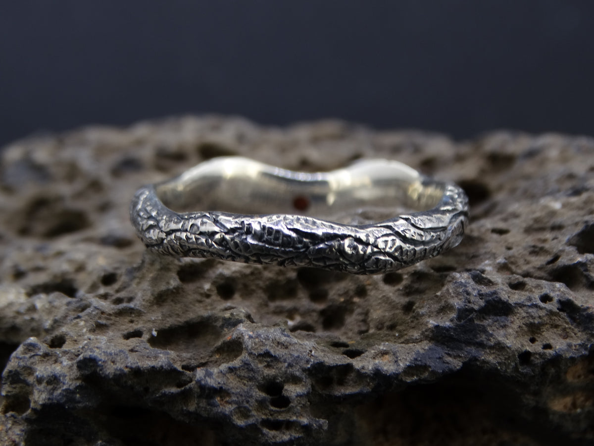 Elie Ruby with 14ct Scottish Gold Sterling Silver Ring