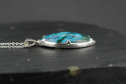 Chrysocolla & Malachite Sterling Silver Pendant