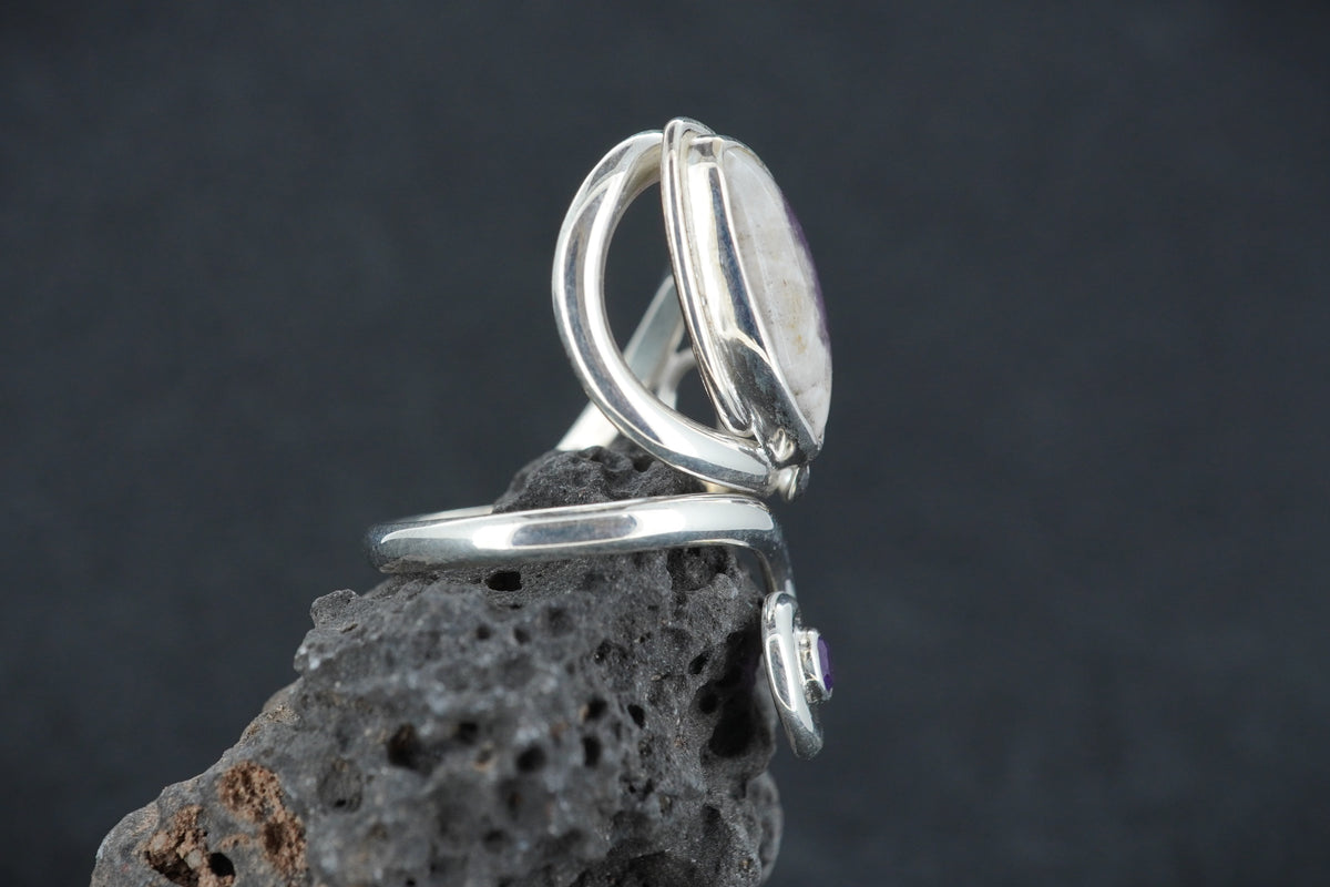Cornish Amethyst & Amethyst Sterling Silver Ring