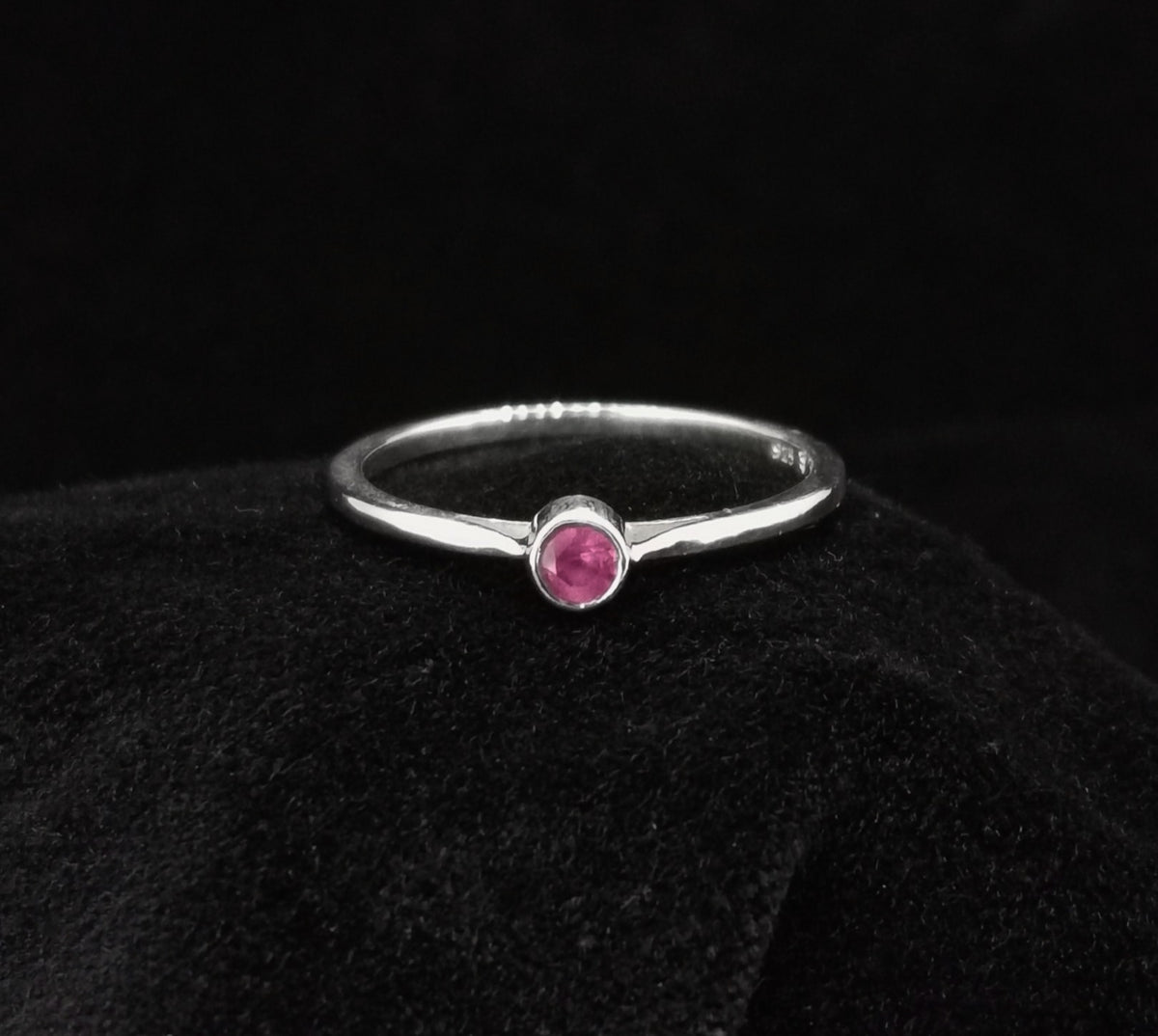 Pink Sapphire Sterling Silver Ring