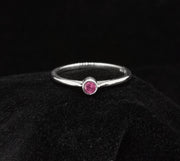 Pink Sapphire Sterling Silver Ring