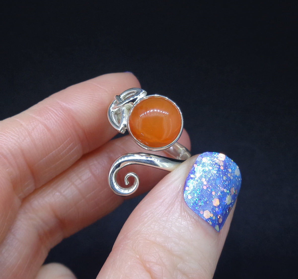 Carnelian Sterling Silver Celtic Ring