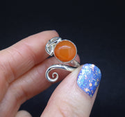Carnelian Sterling Silver Celtic Ring