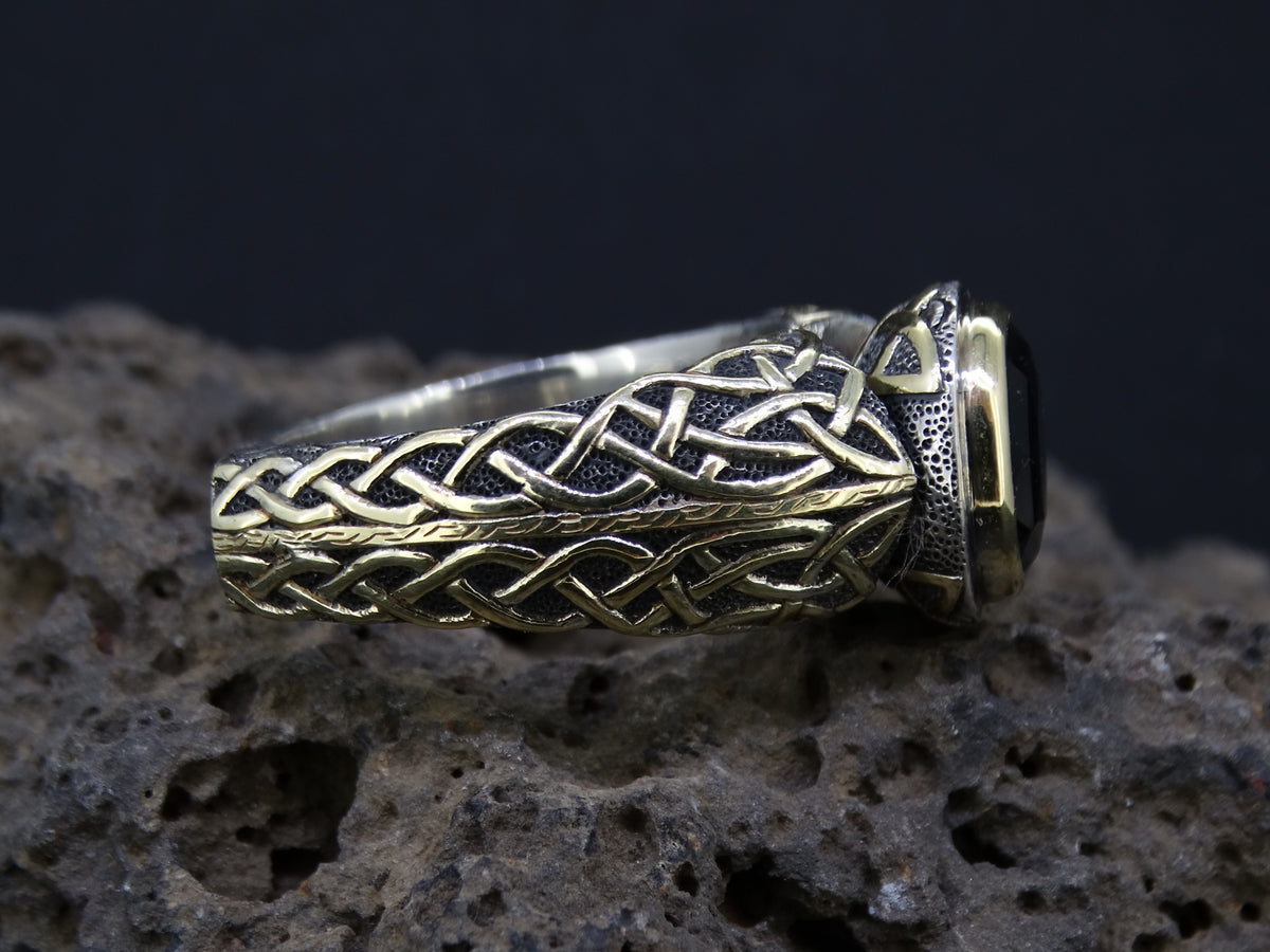 Cairngorm Quartz Scottish Gold and Sterling Silver Ring