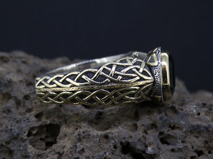 Cairngorm Quartz Scottish Gold and Sterling Silver Ring