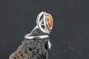 Burn Anne Agate & Sapphire Sterling Silver Ring