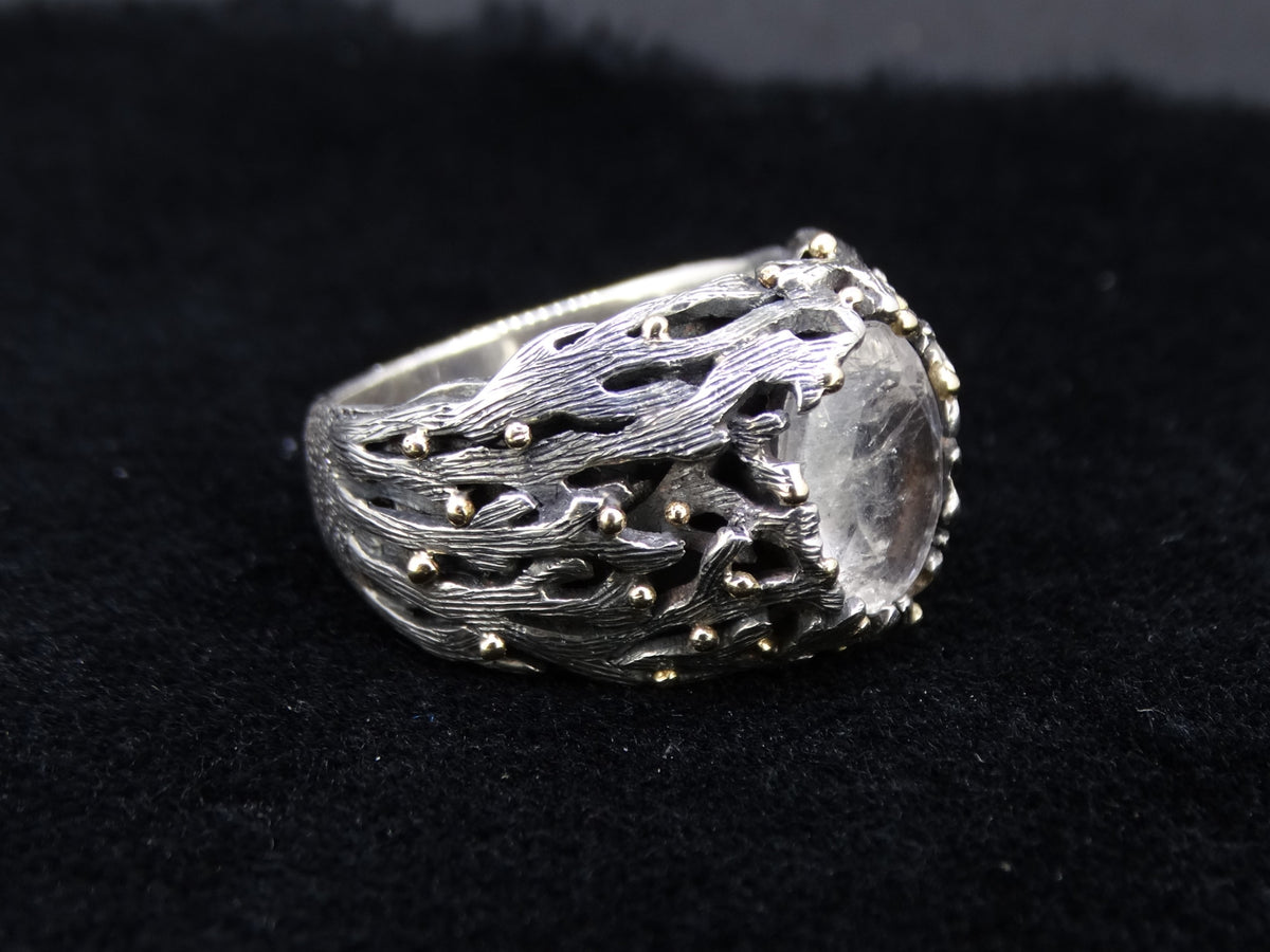 Ornate Orrock 'Diamond' Scottish Gold and Sterling Silver Ring