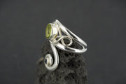 Peridot with Blue Sapphire Sterling Silver Wrap Ring