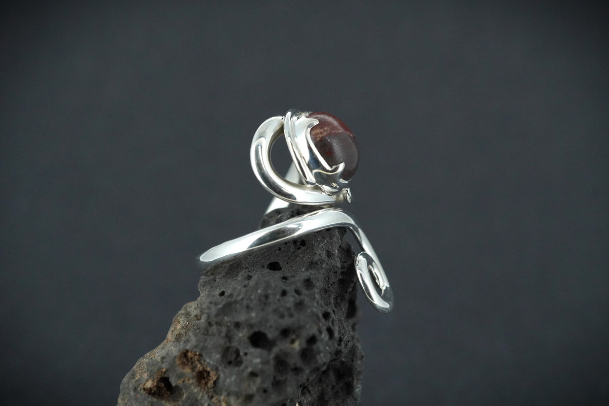Arthur's Seat Jasper Sterling Silver Spiral Ring