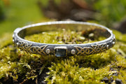 Scottish Sapphire & Diamonds with Scottish Gold, Sterling Silver Bracelet