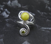 Highland Marble & Peridot Sterling Silver Ring