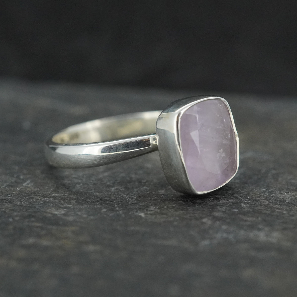 Rose Quartz Sterling Silver Adjustable Ring