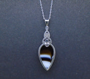 Onyx Sterling Silver Celtic Pendant