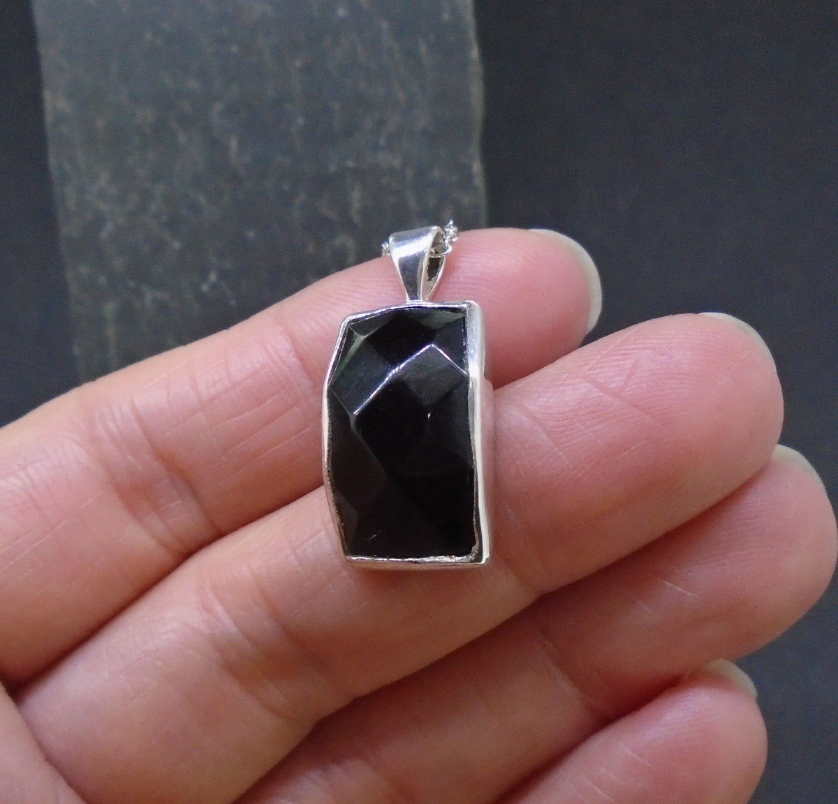 Whitby Jet Sterling Silver Pendant