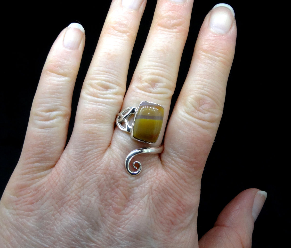 Burn Anne Agate Sterling Silver Celtic Ring