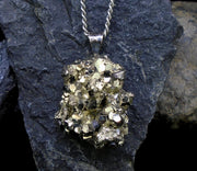 Glittering Pyrite Sterling Silver Pendant