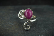 Pink Ruby Sterling Silver Celtic Ring