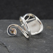 Blue Moonstone & Citrine Sterling Silver Celtic Wrap Ring