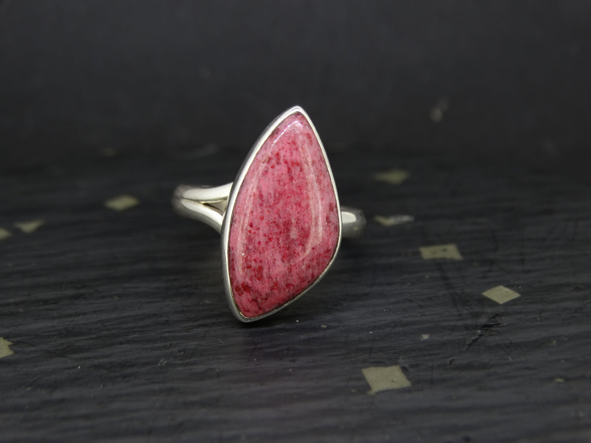 Pink Thulite Sterling Silver Adjustable Ring