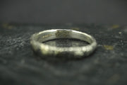 Scottish Sapphire Textured Ring with Sterling Silver & Scottish Gold