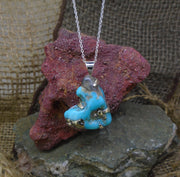 Campitos Natural Turquoise & Pyrite Nugget Sterling Silver Pendant