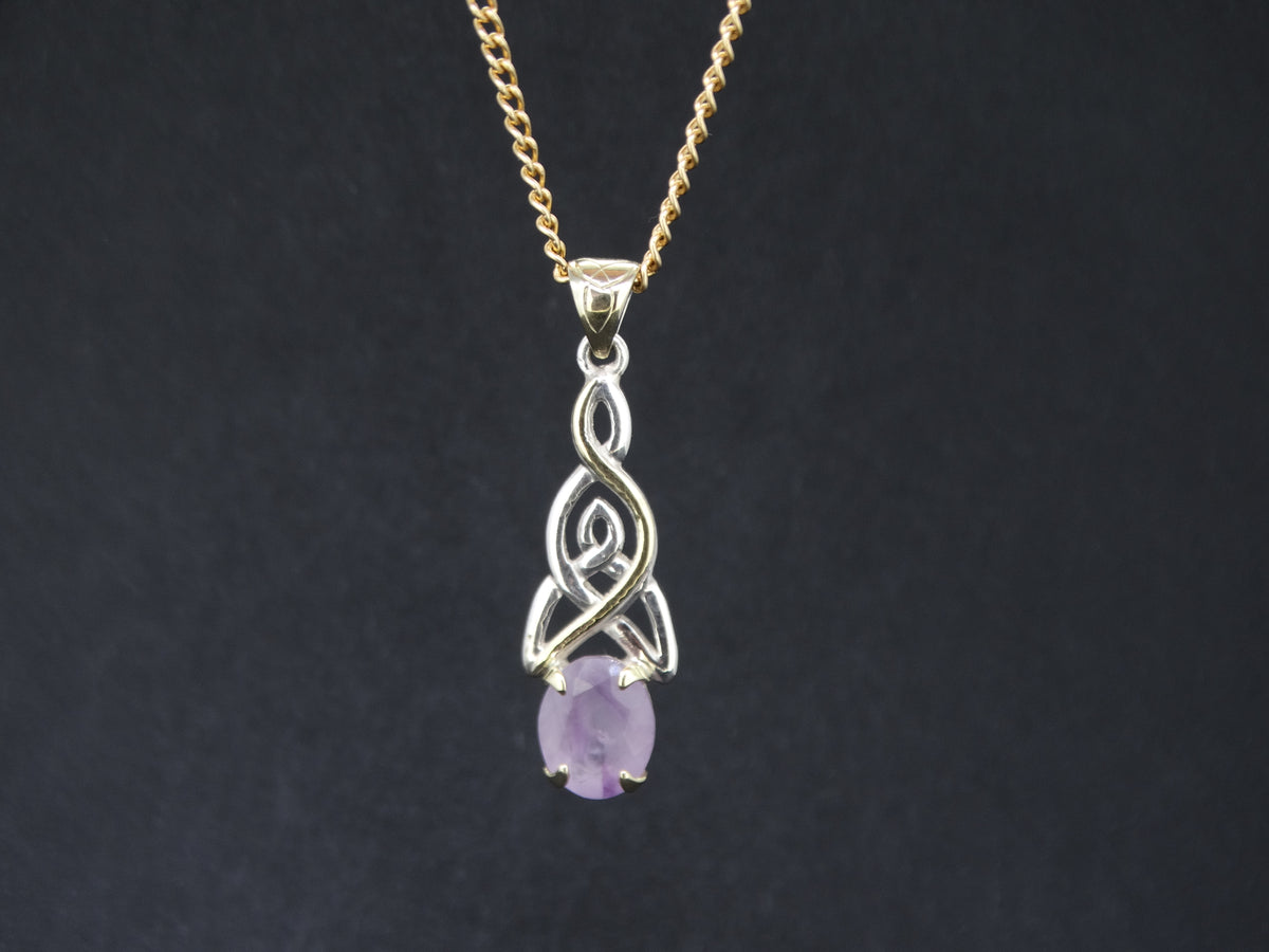 Scottish Orrock Amethyst with Scottish Gold and Sterling Silver Pendant