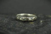 Scottish Sapphire Textured Ring with Sterling Silver & Scottish Gold