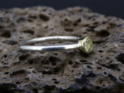 Delicate Scottish Beryl with Scottish Gold and Sterling Silver Ring