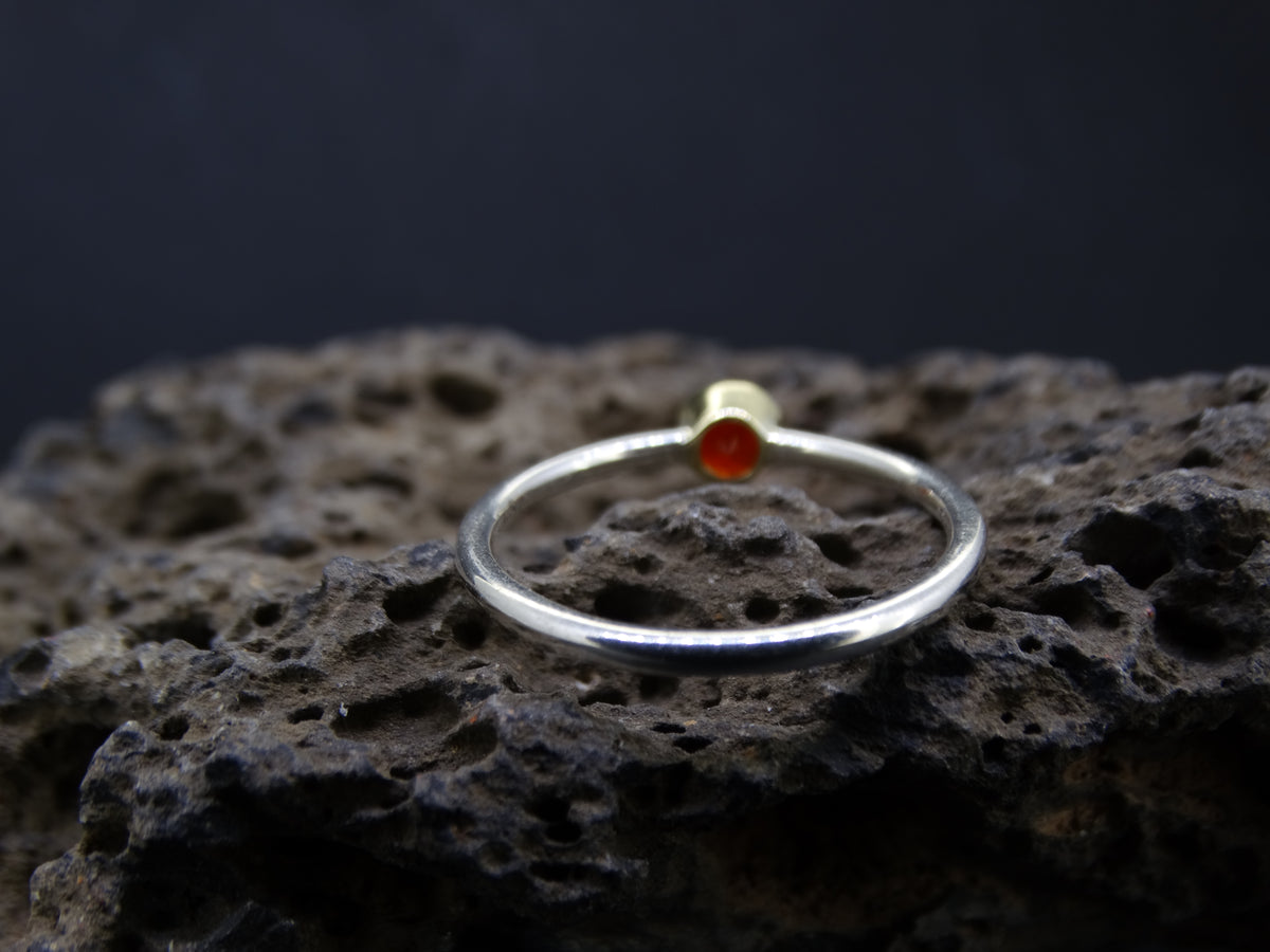 Delicate Scottish Carnelian Scottish Gold and Silver Ring