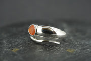 Scottish Carnelian Sterling Silver Snake Ring