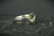 Scottish Sapphire & Elie Ruby Ring with Scottish Gold & Sterling Silver