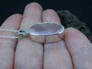 Rose Quartz with Garnet Sterling Silver Pendant