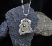 Glittering Pyrite Sterling Silver Pendant