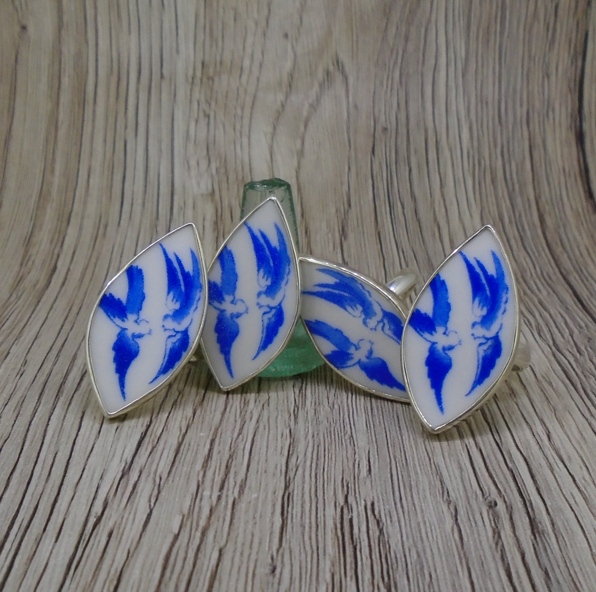 Old Willow Doves Sterling Silver Adjustable Ring