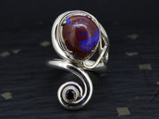 Koroit Opal and Sapphire Sterling Silver Ring