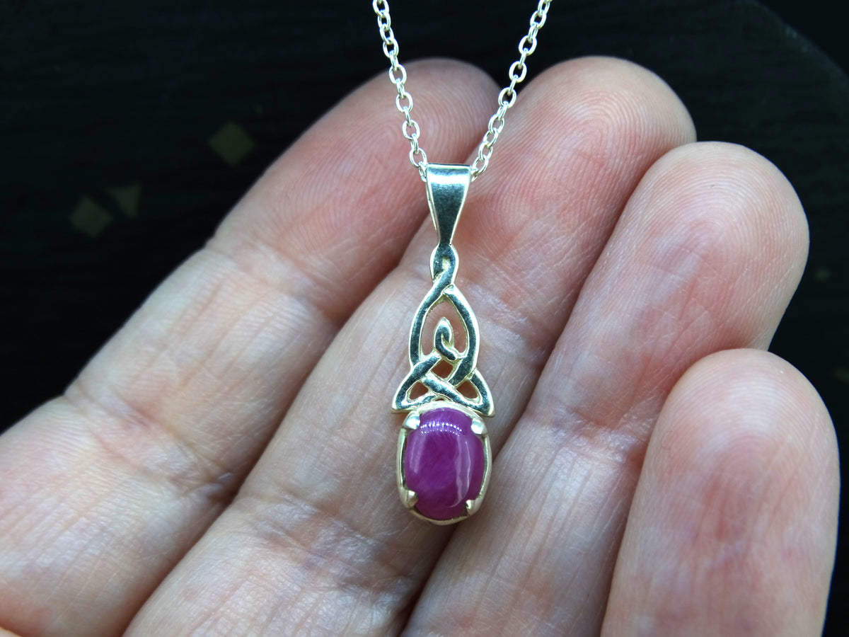 Natural Pink 1ct Ruby Sterling Silver Pendant