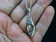 Edinburgh Sea Glass Sterling Silver Celtic Pendant