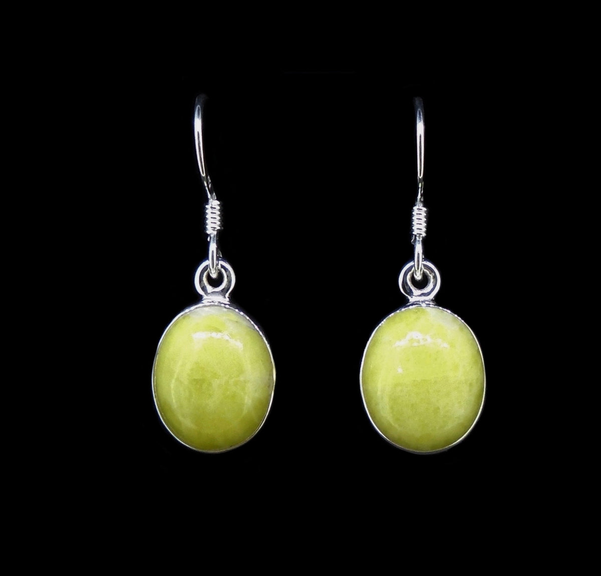 Highland Marble Oval Drop Sterling Silver Earrings