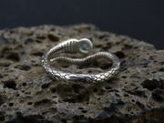 Blue Topaz Sterling Silver Serpent Ring