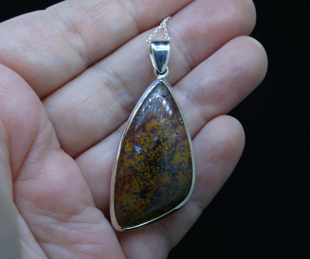 Scottish Campsie Fells Jasper Sterling Silver Pendant