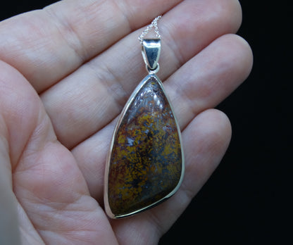 Scottish Campsie Fells Jasper Sterling Silver Pendant