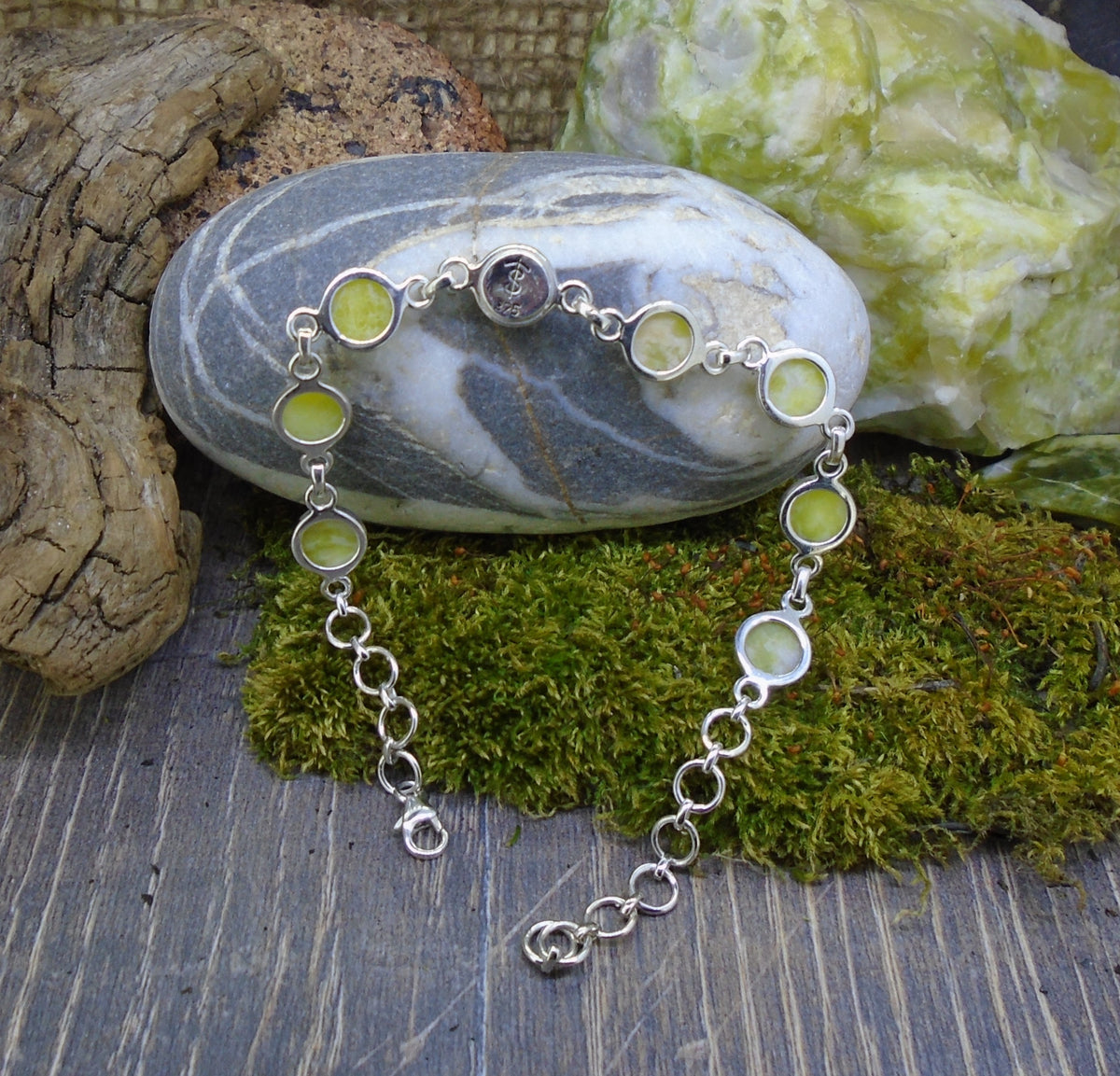 Highland Marble Sterling Silver Adjustable Bracelet