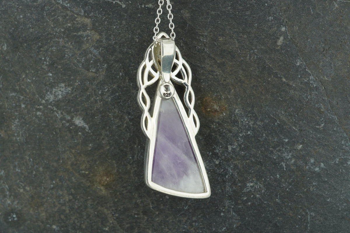 Blue John & Sapphire Sterling Silver Pendant
